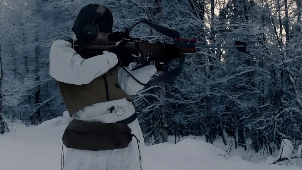 Sofija Zobina as sharpshooter in Agon Movie Review highlighting psychological pressure and isolation